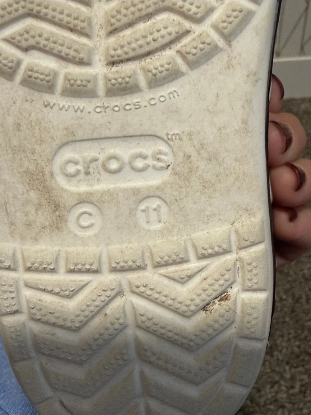 CROCS Kids Red Minnie Mouse Clog Sandals with Black Trim